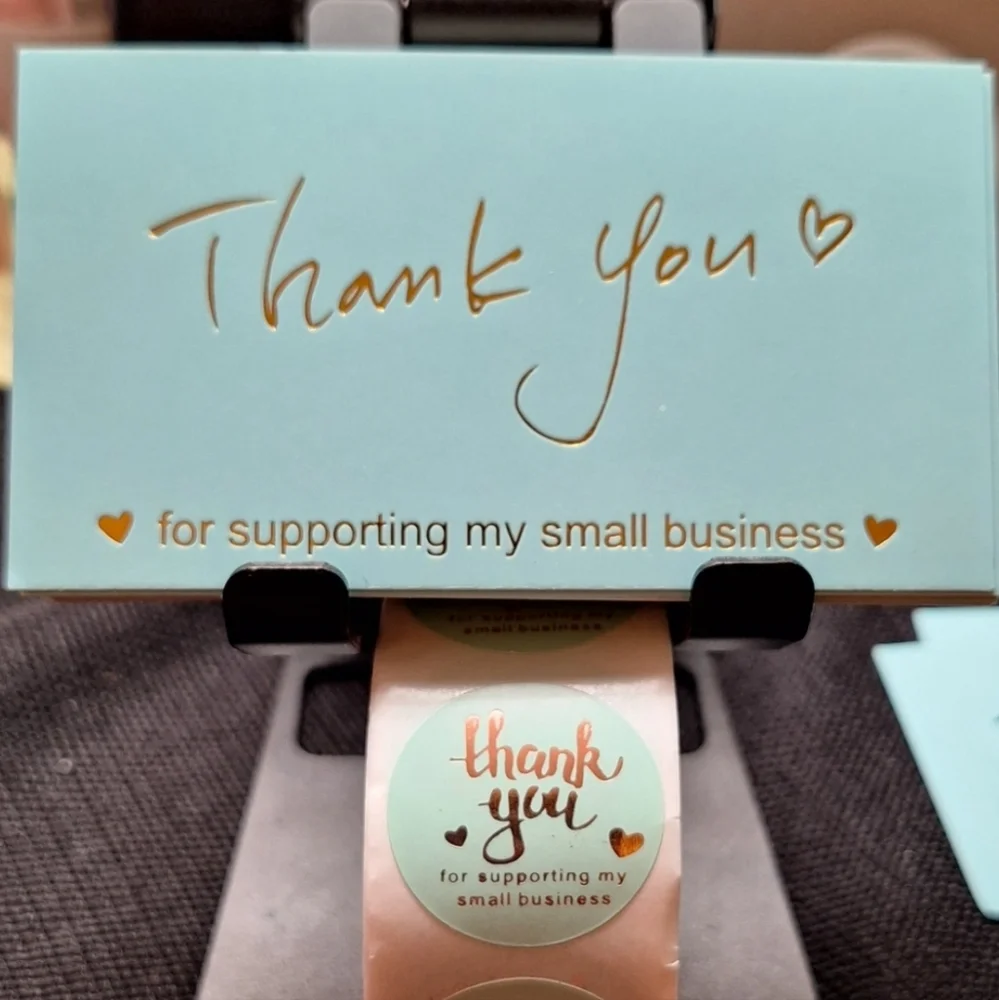 NWT - 50 Thank You Cards +500Thank You Stickers 3.5W x 2H
